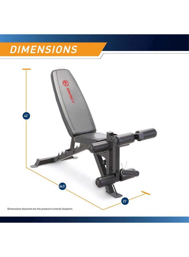 Marcy Adjustable 6 Position Utility Bench with Leg Developer and High Density Foam Padding SB-350,dark gray, One Size - Image 2