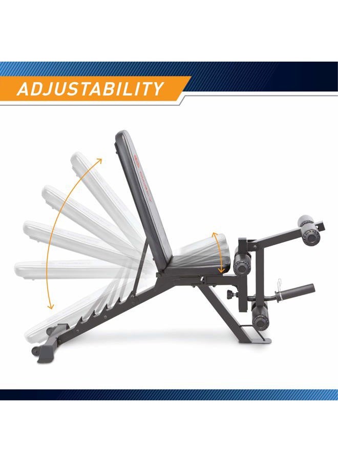 Marcy Adjustable 6 Position Utility Bench with Leg Developer and High Density Foam Padding SB-350,dark gray, One Size - Image 3