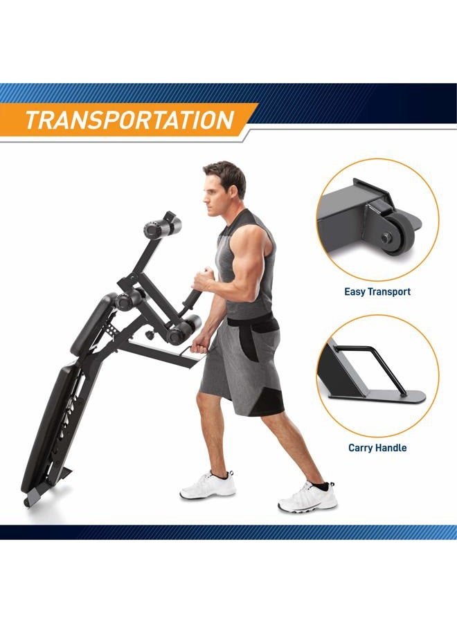 Marcy Adjustable 6 Position Utility Bench with Leg Developer and High Density Foam Padding SB-350,dark gray, One Size - Image 4