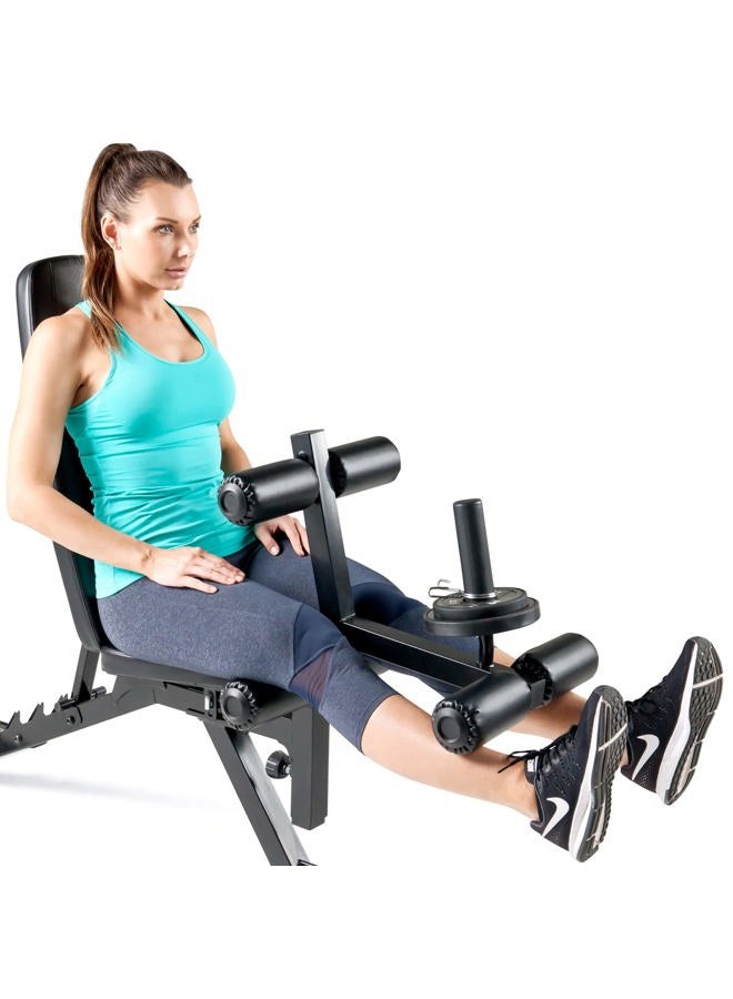 Marcy Adjustable 6 Position Utility Bench with Leg Developer and High Density Foam Padding SB-350,dark gray, One Size - Image 1