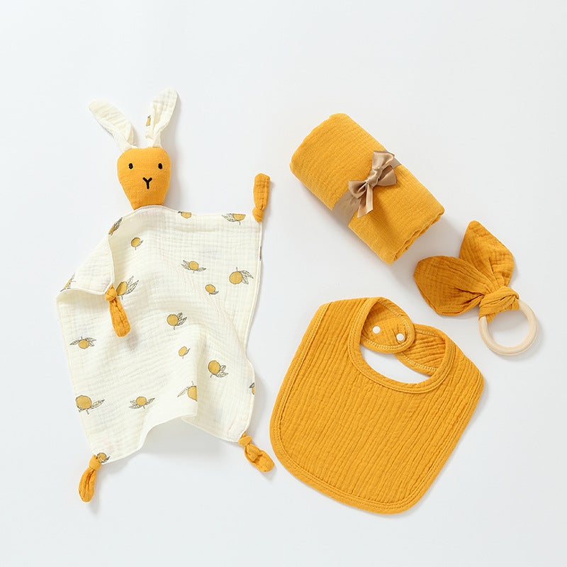 Newborn Baby Gift Box Soothing Doll Saliva Towel Sleeping Baby Toy 0-1 Year Old Pure Cotton First Month Gift Suit - Image 1