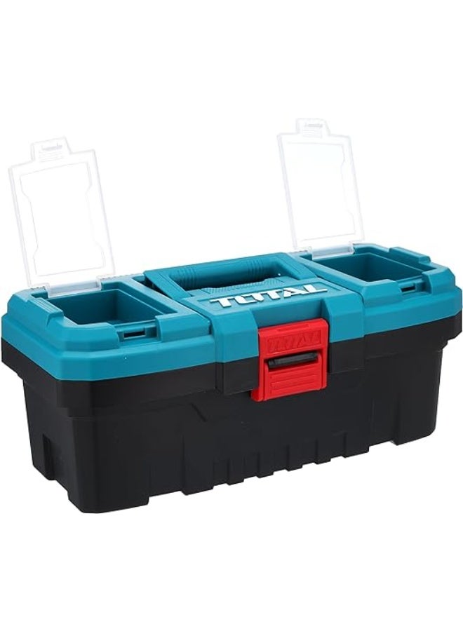 Total 14-Inch Plastic Tool Box with Durable Plastic Buckle – Lightweight & Portable Hand Tool Storage Organizer, Heavy-Duty Design for Home, Garage, DIY Projects, and Professional Technicians - Image 2