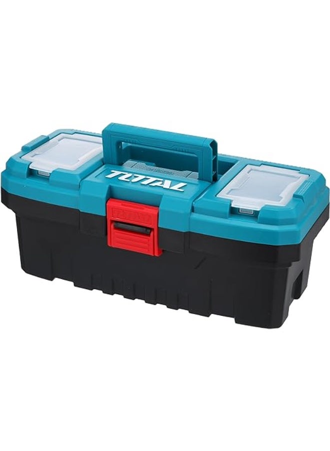 Total 14-Inch Plastic Tool Box with Durable Plastic Buckle – Lightweight & Portable Hand Tool Storage Organizer, Heavy-Duty Design for Home, Garage, DIY Projects, and Professional Technicians - Image 1