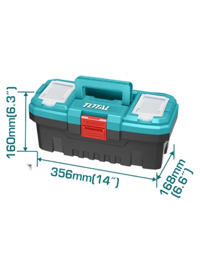 Total 14-Inch Plastic Tool Box with Durable Plastic Buckle – Lightweight & Portable Hand Tool Storage Organizer, Heavy-Duty Design for Home, Garage, DIY Projects, and Professional Technicians - Image 3