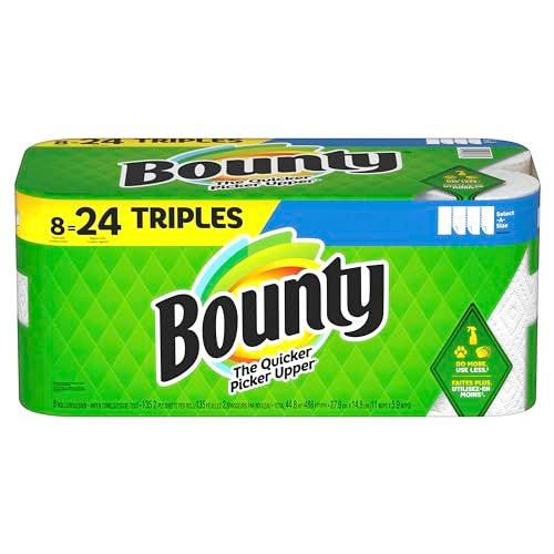 Bounty Select-A-Size Paper Towels, 8 Triple Rolls, White, 135 Sheets Per Roll - Image 1