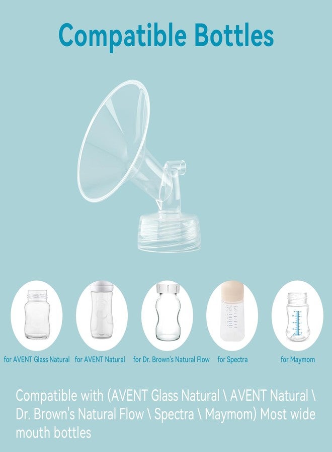 GOTOCUT 4PCS 21mm Breast Pump Flanges, Duckbill Valves Compatible with Spectra S1/S2/9Plus/Synergy Gold, Motif Luna, Wide-Mouth Bottle Fit, Breast Pump Accessories - Image 3