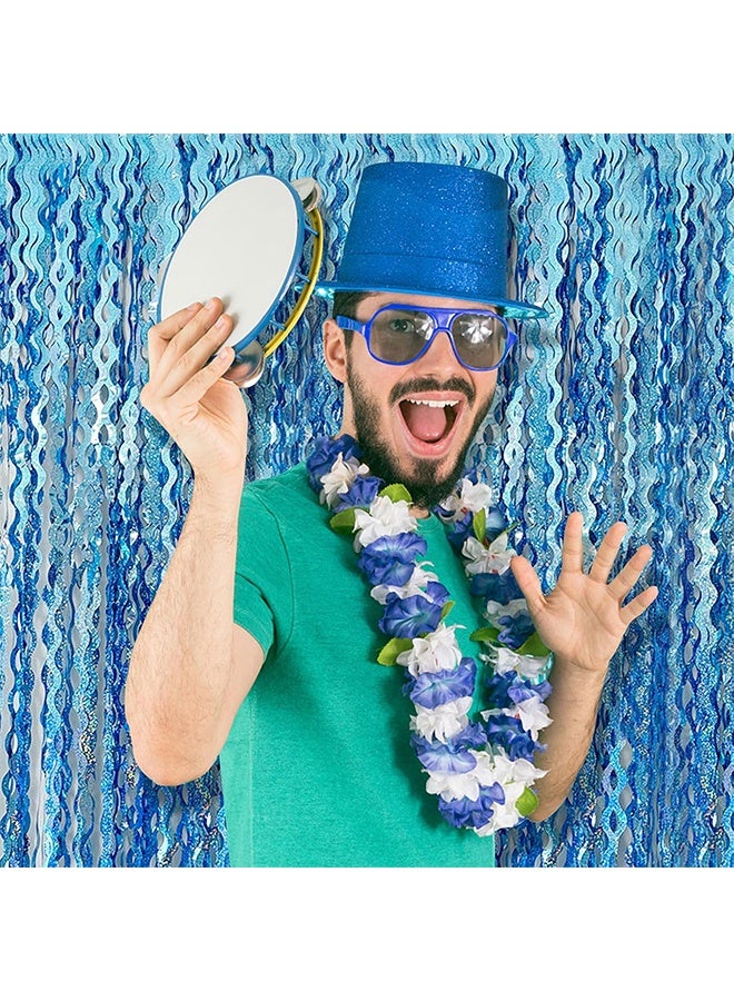 Tinsel Foil Fringe Curtains Wavy Backdrop for Parties Sparkle Metallic Wavy Foil Fringe Backdrop Curtain for Party Decorations Photo Booth Props for Birthday Graduation Wedding - Image 4