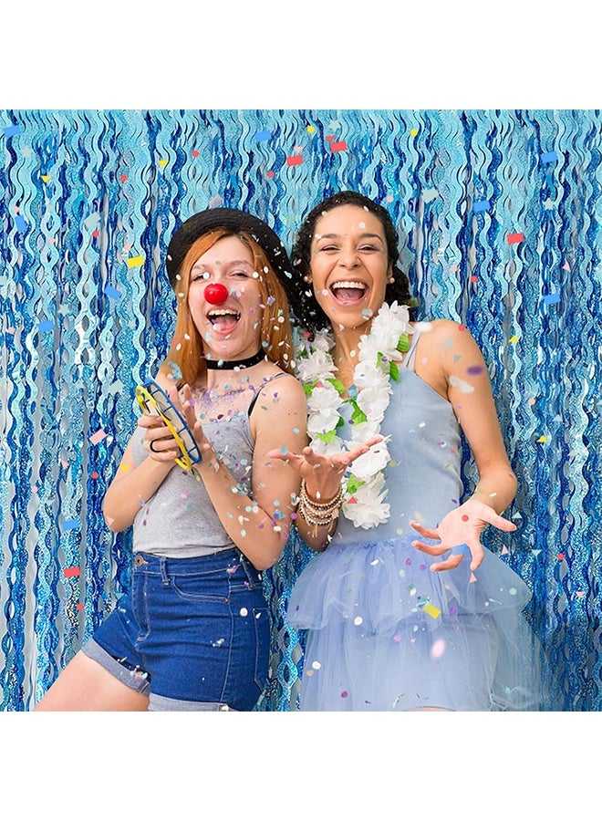 Tinsel Foil Fringe Curtains Wavy Backdrop for Parties Sparkle Metallic Wavy Foil Fringe Backdrop Curtain for Party Decorations Photo Booth Props for Birthday Graduation Wedding - Image 3