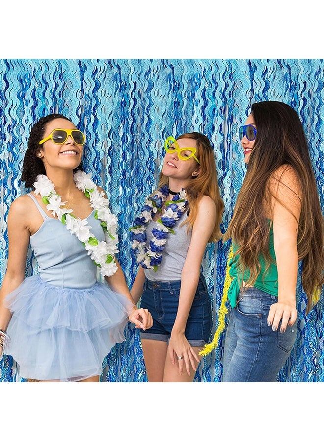 Tinsel Foil Fringe Curtains Wavy Backdrop for Parties Sparkle Metallic Wavy Foil Fringe Backdrop Curtain for Party Decorations Photo Booth Props for Birthday Graduation Wedding - Image 5
