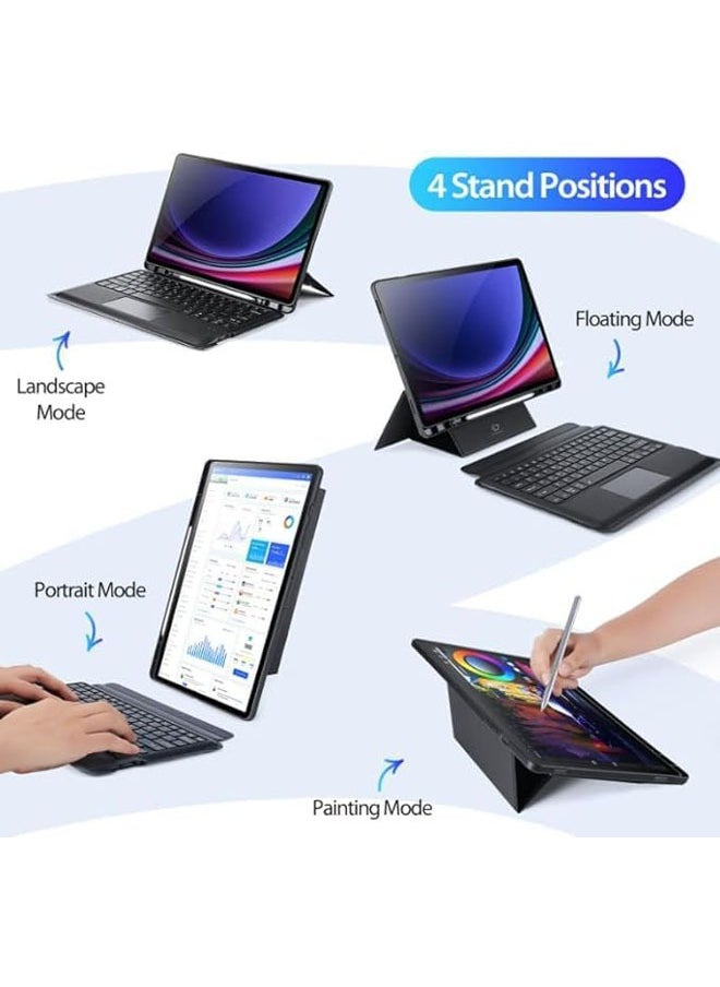 General - The trackpad keyboard is compatible with the Samsung Galaxy Tab S9 Plus (X810/X816B) Detachable Magic Keyboard Case with Pencil Holder for Tab S9 Plus - Image 1