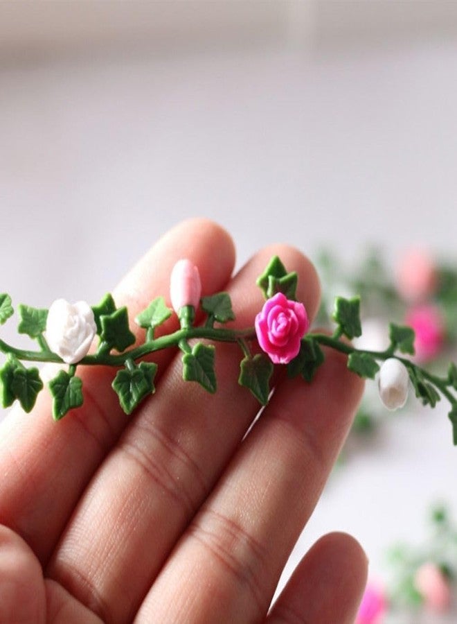 aoukoslt 1Pc Colorful Mini Simulation Flower Strips and Vines Micro Landscape, 1:12 Miniature Model Garden Scene Props Decoration, Dollhouse Decoration Accessories, Décor - Image 5