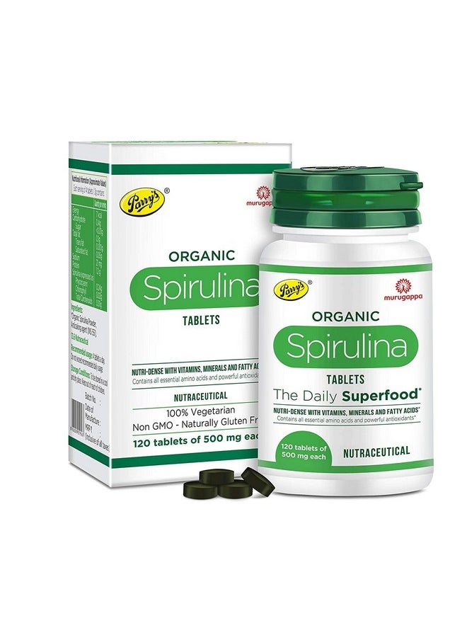 Parry's Wellness Organic Spirulina Tablets - Most Bio-Available Protein & Nutri-Dense Superfood | Immunity And Health Supplement | Metabolism Booster | 100% Vegan | 120 Tablets (500Mg Each)  - Image 2
