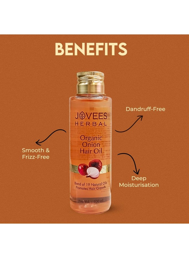 Jovees Herbal Organic Onion Hair Oil 100ML | Controls Hair Fall, Promotes Growth | Contains Onion Seed Oil, Olive oil, Sesame oil, Almond oil | Suitable for All Hair Types - Image 4