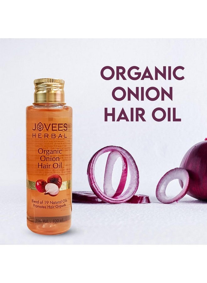 Jovees Herbal Organic Onion Hair Oil 100ML | Controls Hair Fall, Promotes Growth | Contains Onion Seed Oil, Olive oil, Sesame oil, Almond oil | Suitable for All Hair Types - Image 3