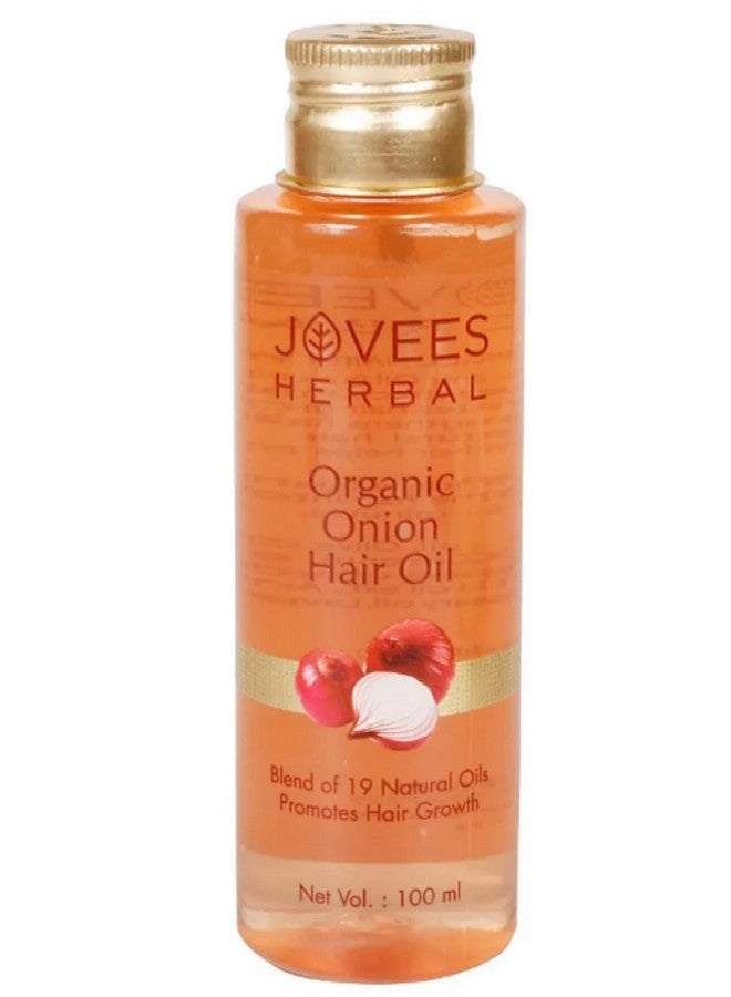 Jovees Herbal Organic Onion Hair Oil 100ML | Controls Hair Fall, Promotes Growth | Contains Onion Seed Oil, Olive oil, Sesame oil, Almond oil | Suitable for All Hair Types - Image 1