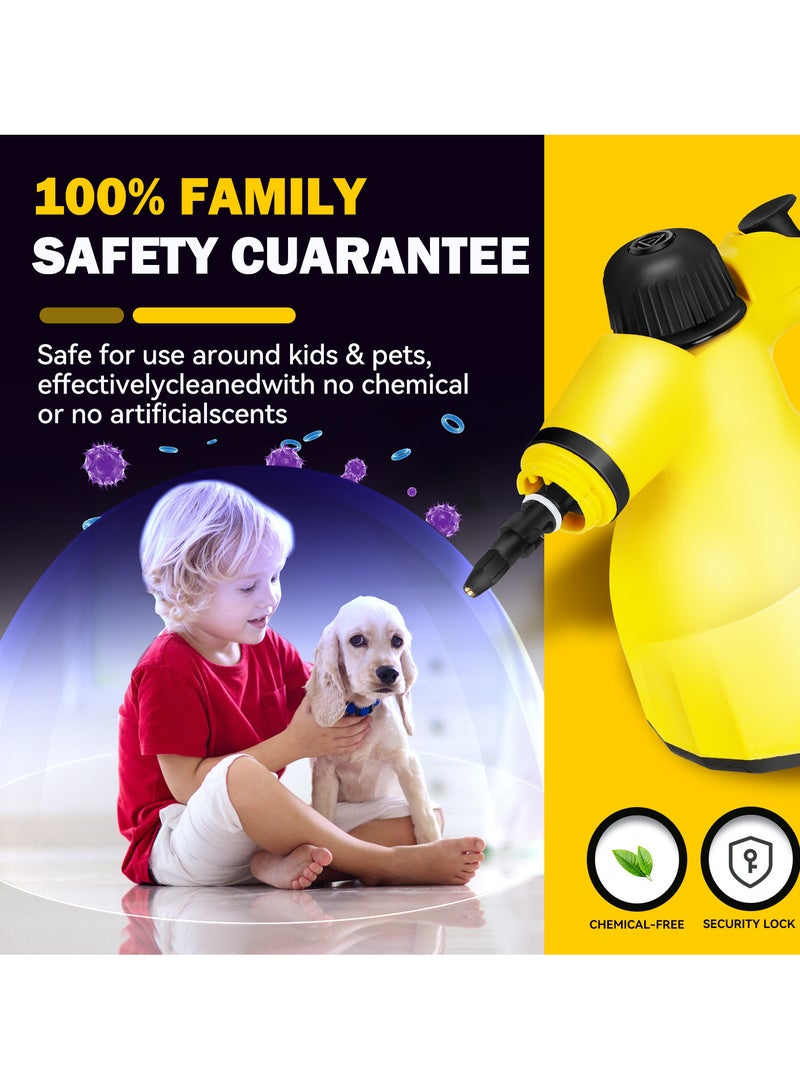 جوشبيرغ منظف ​​بخاري محمول، جهاز بخاري مضغوط متعدد الأغراض، تسخين سريع مع سلك بطول 9.18 قدم، منظف بخاري خالٍ من المواد الكيميائية للمنزل، الجص، السيارات، المفروشات، النوافذ، الحمامات والمزيد - Image 3