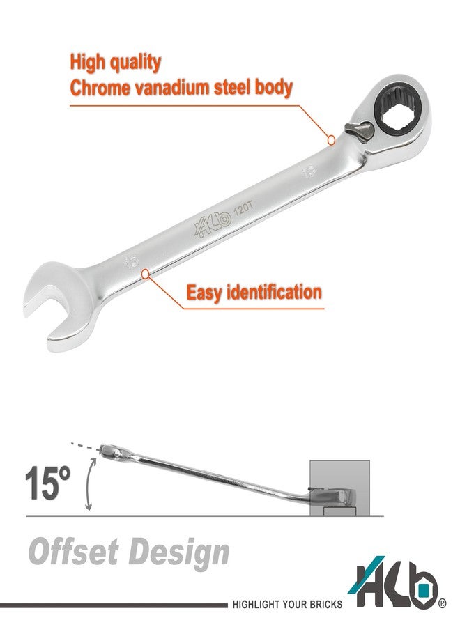 HB 13mm Ratchet Wrench WGR013-U | 120-Tooth Non-Slip Reversible Metric Spanner 3° Arc Swing | Patented Grip Plus Rounded Bolt Remover | Chrome Vanadium Steel Micro-Chrome Finish | Made in Taiwan - Image 4