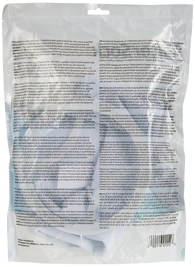 سي تشيم جورب ترشيح Seachem Laboratories 1552 (100 ميكرون) 17.5 × 40.5 سم، أبيض - Image 3