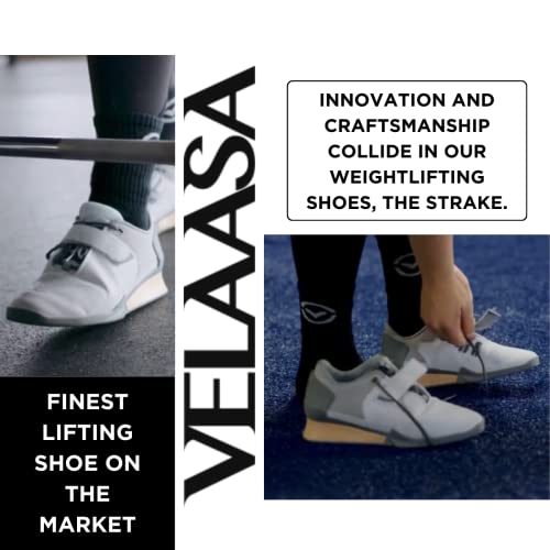 VELAASA Strake | Olympic Weightlifting Shoes | Men and Womens Heavy Lifting Shoes | Cross Training | Powerlifting Apparel | Shoes for Squats | Lifting Gear | Black - 9.5 M / 11.0 W - Image 3