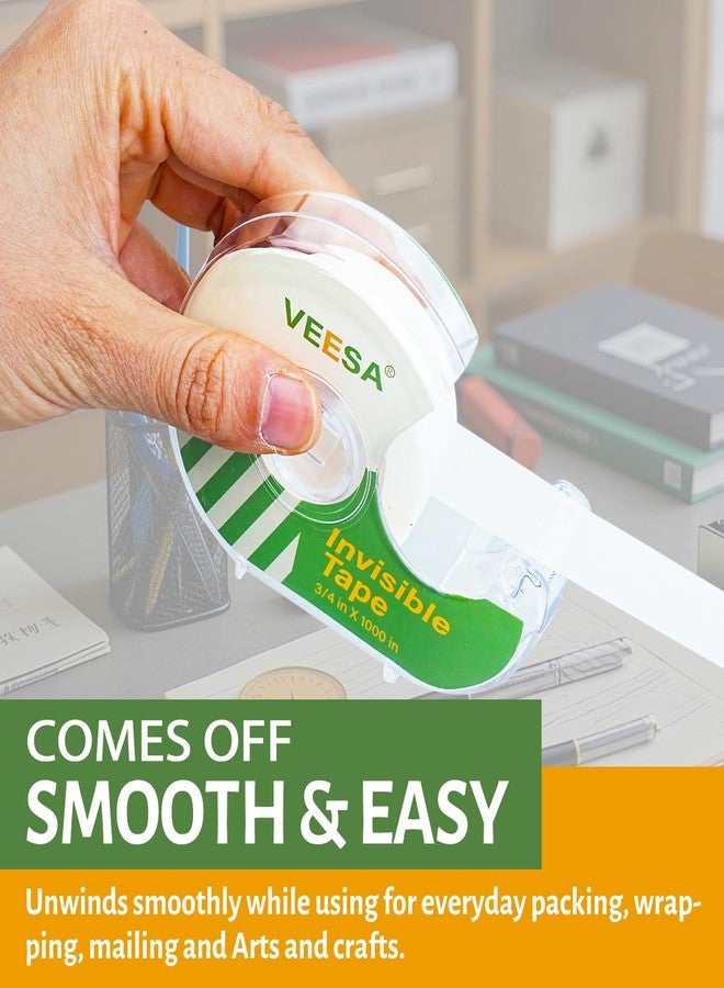 VEESA Invisible Tape, 12 Dispensered Rolls, 3/4 x1000 Inches, Matte Finish, Gift Wrapping Tape for Label & Mend, Classroom, Office, Back to School Supplies - Image 5