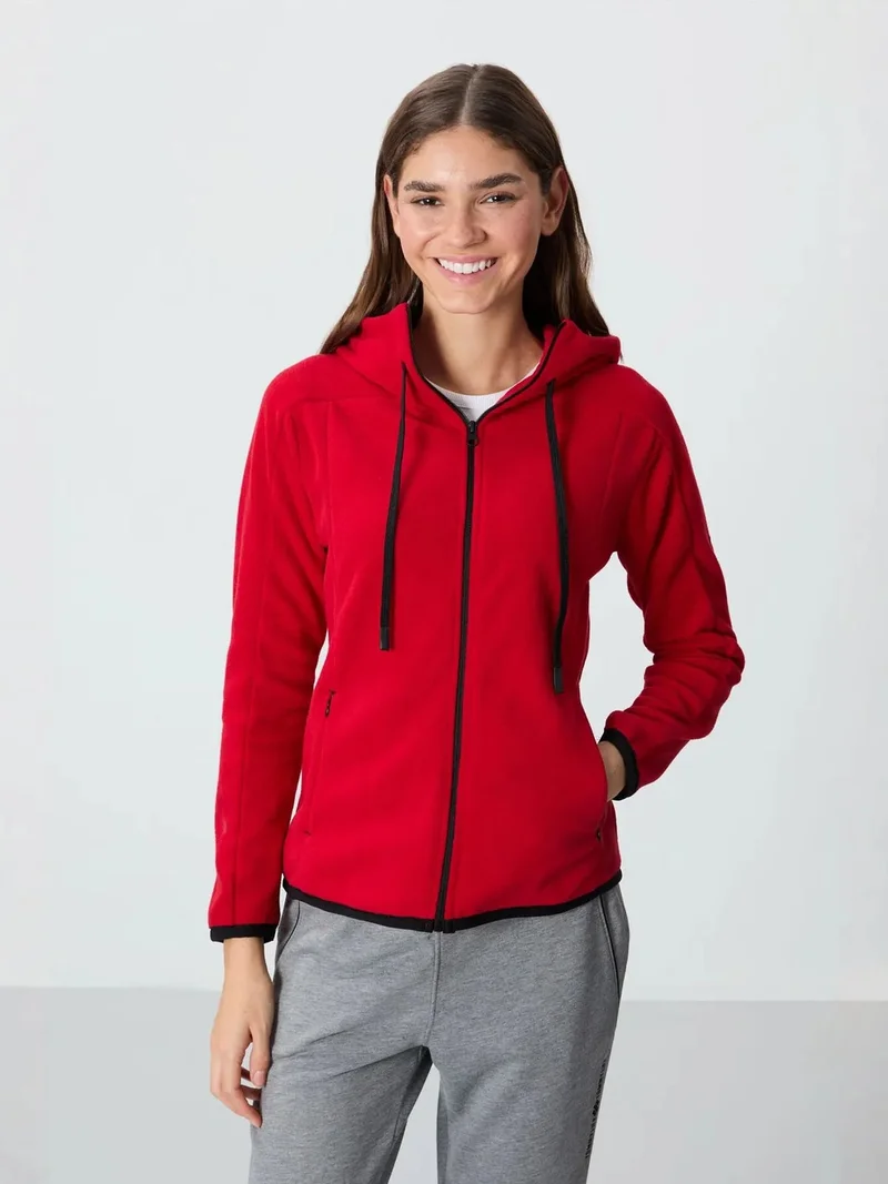 تومي لايف TOMMY Women's Plush Zip-up Hooded Sweatshirt
