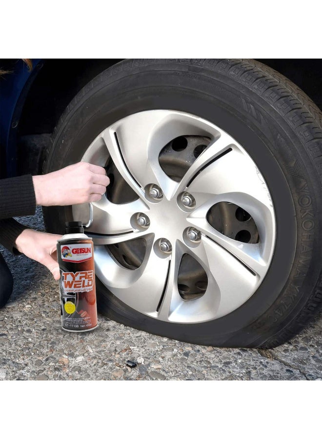 جيتسون بخاخ إصلاح ثقوب الإطارات الفوري من جيتسون، سعة 450 مل، منفاخ ومانع تسرب للإطارات المسطحة في حالات الطوارئ، لا حاجة لرافعة أو أدوات، مناسب للسيارات وسيارات الدفع الرباعي والشاحنات الصغيرة والدراجات النارية - G-1116B - Image 2