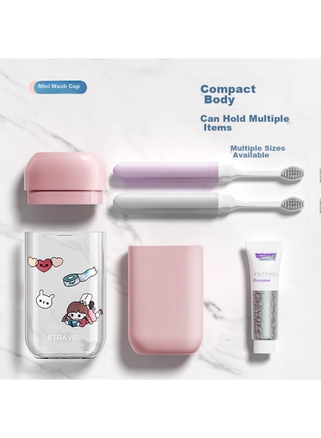 Badigao Travel Toiletry Cup Set With Toothpaste, Toothbrush, Portable Three-in Storage Box, Mouthwash Cup For Travel, Business Trips And Hotel Use - Image 1