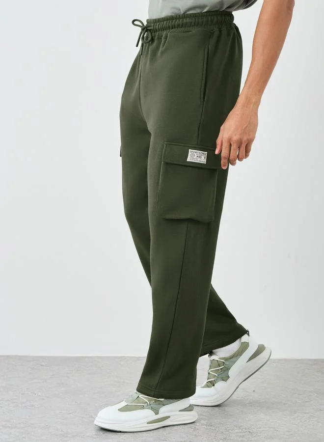 Styli Styli Badge Detail Cargo Pocket Oversized Joggers