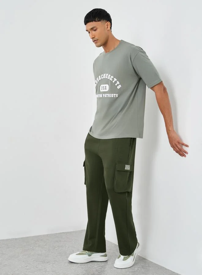 Styli Styli Badge Detail Cargo Pocket Oversized Joggers