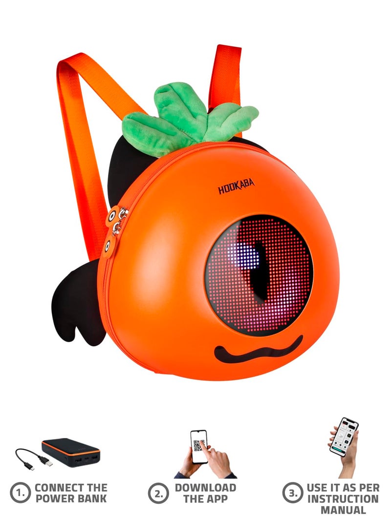 Hookaba Store Hookaba GlowBuddy LED Eyes Backpack | Kids Smart Bag With App Control, Programmable Screen & Water Resistant | For School, Picnic, Travel | Mini Digital Daypack For Girls & Boys - Image 4