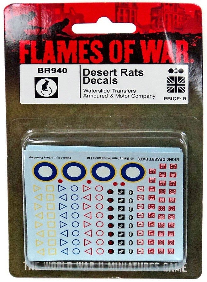 Flames of War Battlefront Miniatures British: Desert Rats Decals - Image 1