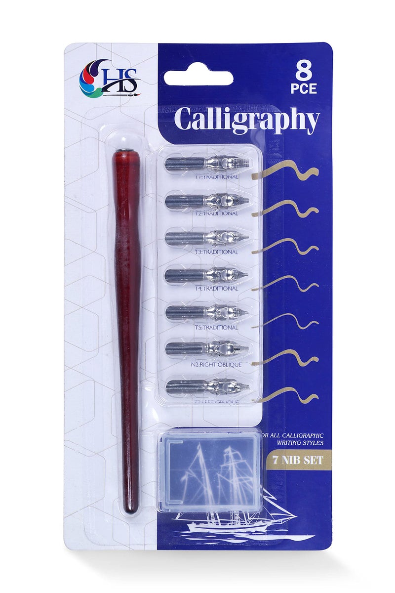 HAKIM'S Hs Calligraphy Pen Set (Calligraphy Dip Pen With 7 Nibs)|Assorted - Image 1