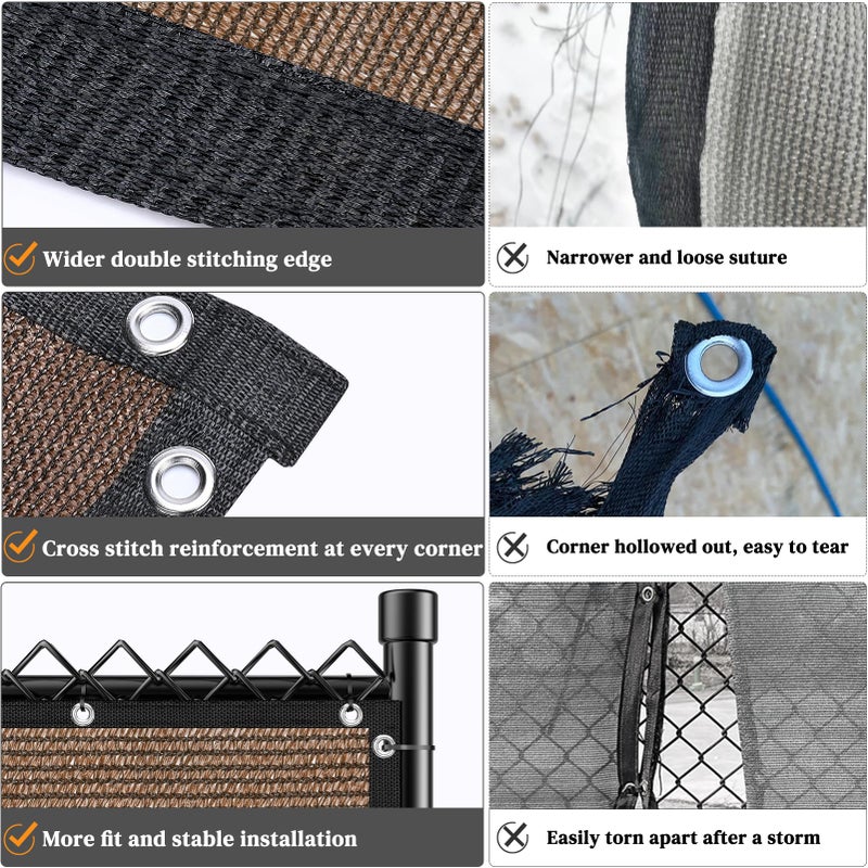 Winpull Backyard Privacy Fence Cover 6FT x 50FT for Chain Link & Wood Fence, 95% Visibility Block Outdoor Privacy Screen for Patio Balcony Yard, Breathable 170GSM HDPE Mesh with Reinforced Grommets - Image 5