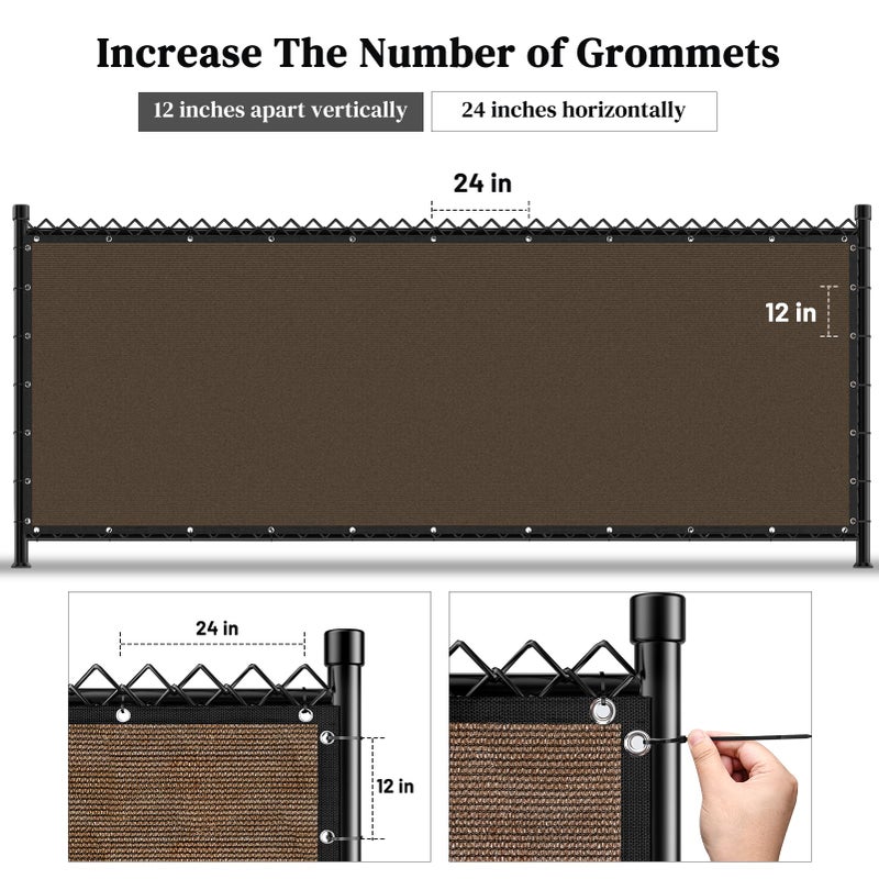 Winpull Backyard Privacy Fence Cover 6FT x 50FT for Chain Link & Wood Fence, 95% Visibility Block Outdoor Privacy Screen for Patio Balcony Yard, Breathable 170GSM HDPE Mesh with Reinforced Grommets - Image 3
