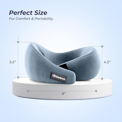 Billebon Gel Infused Memory Foam Neck Pillow, Travel Pillow with Adjustable Velcro Straps, Neck Pillow for Travelling & Flight Travel, Ergonomic Support for Comfort & Pain Relief(Grey Combo) - Image 5