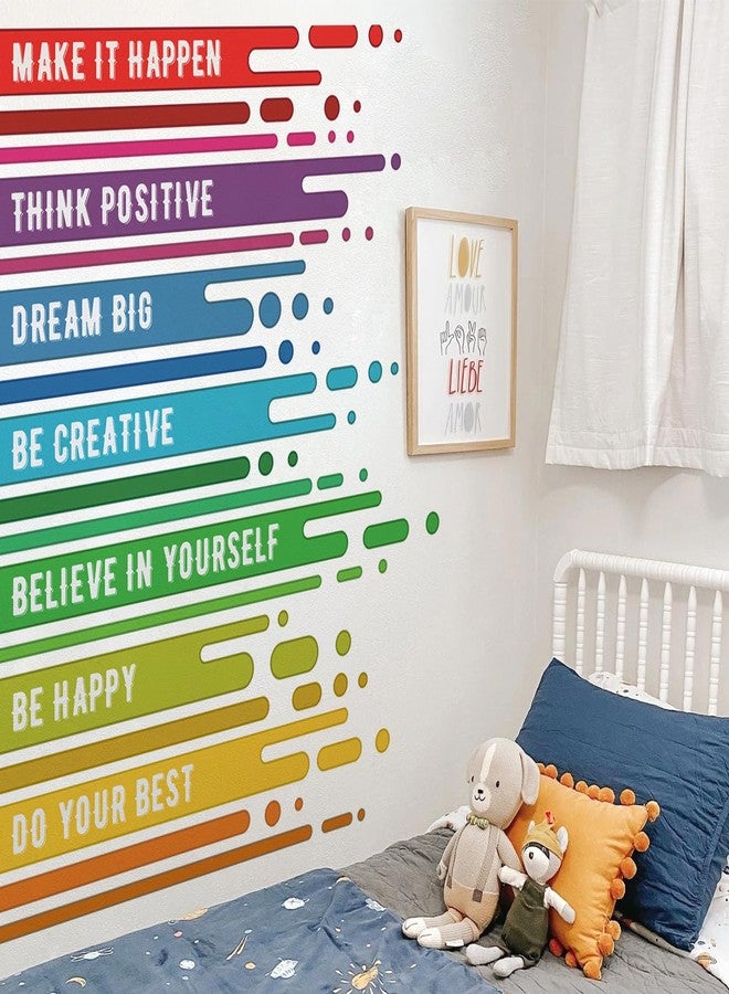 DRWSSR 1 Sheet Removable DIY Colorful Inspirational Quotes Wall Decals Vinyl Motivational Saying Positive Lettering Word Decal for Bedroom Family Office Wall Art Decor - Image 3
