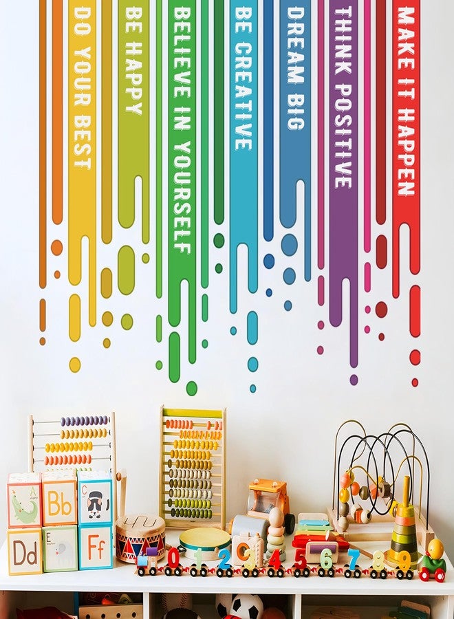 DRWSSR 1 Sheet Removable DIY Colorful Inspirational Quotes Wall Decals Vinyl Motivational Saying Positive Lettering Word Decal for Bedroom Family Office Wall Art Decor - Image 1