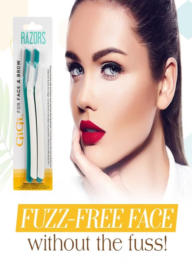 GiGi Dermaplaning Tool for Face & Eyebrows - Precision Eyebrow Razor for Women, Facial Razors for Hair Removal with Safety Cover, 4 Pcs - Image 3