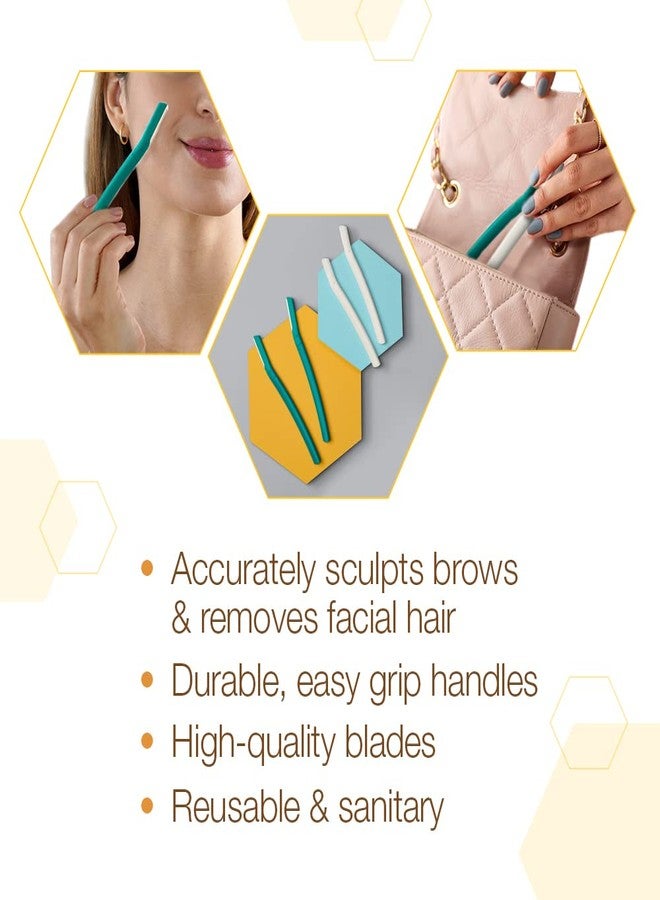 GiGi Dermaplaning Tool for Face & Eyebrows - Precision Eyebrow Razor for Women, Facial Razors for Hair Removal with Safety Cover, 4 Pcs - Image 4