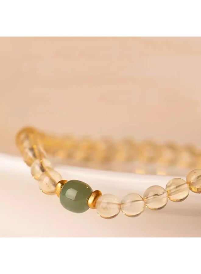 سوار السترين الطبيعي 6mm مع الياقوت الأخضر يمثل الثروة والحظ الجيد والسلام ؛ سوار الطاقة لكل من الأولاد والبنات هو هدية عيد الميلاد المثالية للعائلة والأصدقاء. - Image 2