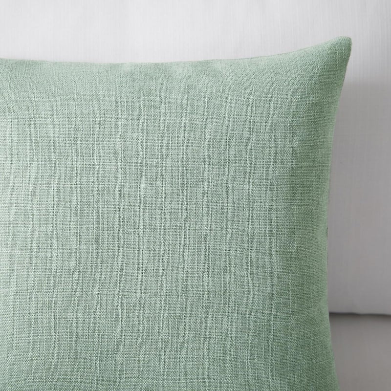 Meekio Set of 2 Sage Green Pillow Covers 16 x 16 Inch Farmhouse Boho Decorative Throw Pillow Covers Linen Cushion Covers for Sofa Couch Décor - Image 4