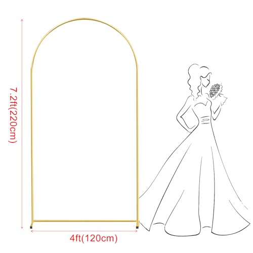 WORFEI 72FT Gold Metal Arch Backdrop Stand Square Balloon Arch Stand Wedding Frame for Birthday Party Baby Shower and Ceremony Decoration - Image 3