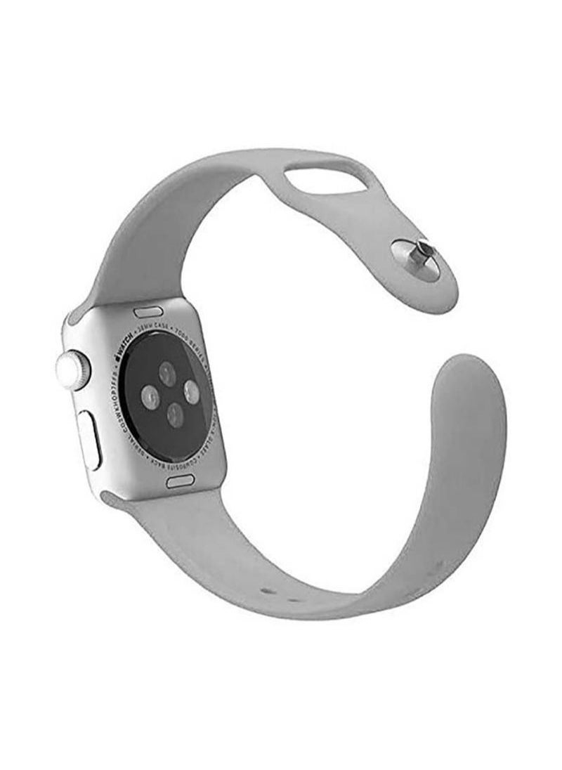 Generic - Apple Watch Band Compatible with 42mm(Series 10)/41mm/40mm/38mm Silicone Strap for Apple Watch All Series Grey - Image 1