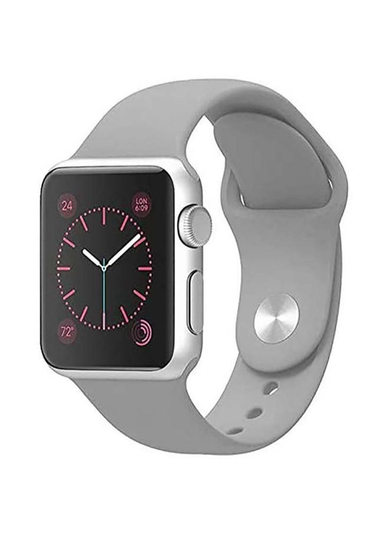 Generic - Apple Watch Band Compatible with 42mm(Series 10)/41mm/40mm/38mm Silicone Strap for Apple Watch All Series Grey - Image 1