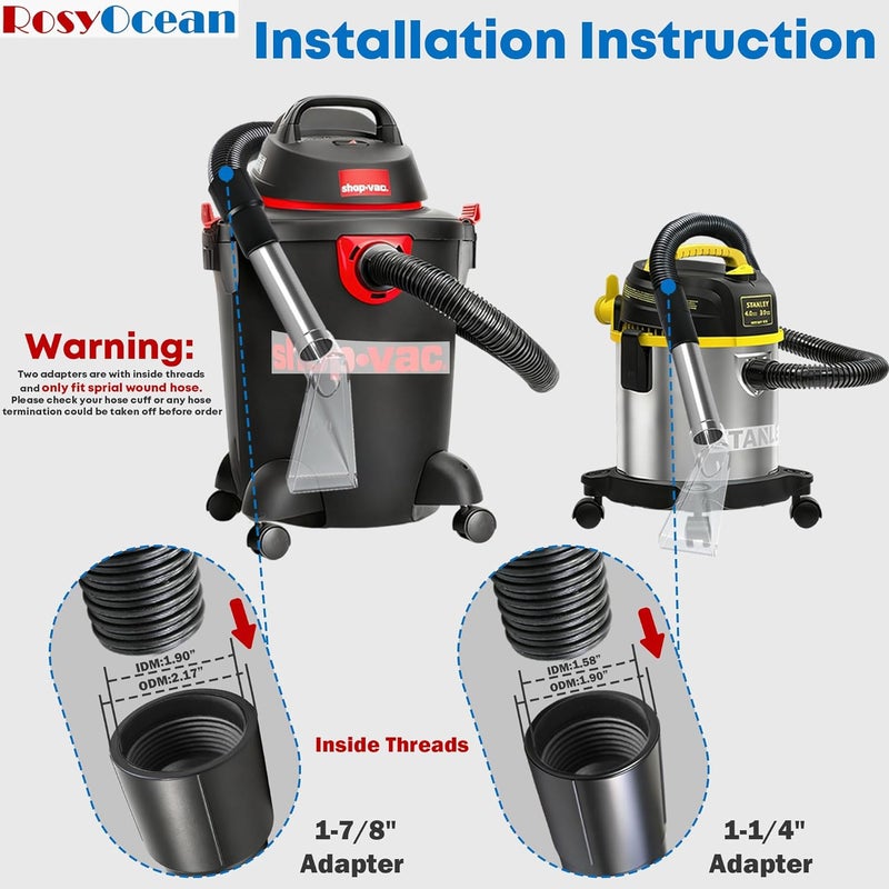 RosyOcean Shop Vac Extractor Attachment for Upholstery & Carpet Cleaning Accessory Hand Wand with Viewing Head Auto Detailing Vacuum Head Hand Tool for Truck Mount & Portable Extractor Vacuum Cleaner - Image 5