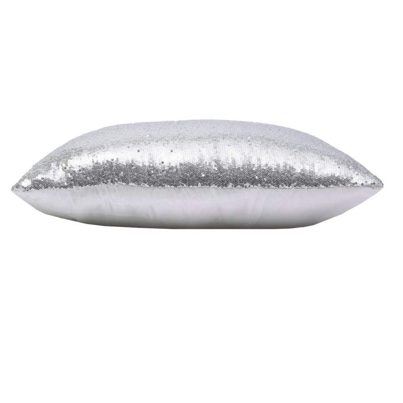 Poise3EHome 12x20inches Silver Throw Pillow Covers Sequin Decorative Pillow Cases for Couch  Bed  Living Room  Christmas (Silver  1PCS) - Image 3