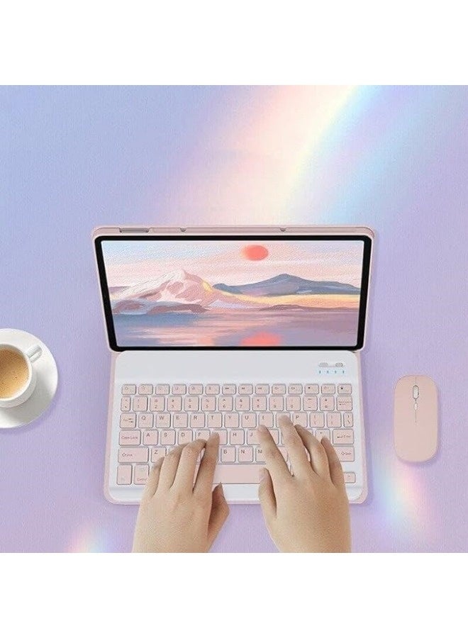 Arabic and English Keyboard Case Compatible with Honor Pad X9 11.5 inch 2023, Detachable Wireless Keyboard Slim Leather Smart Cover with Mouse - Image 2