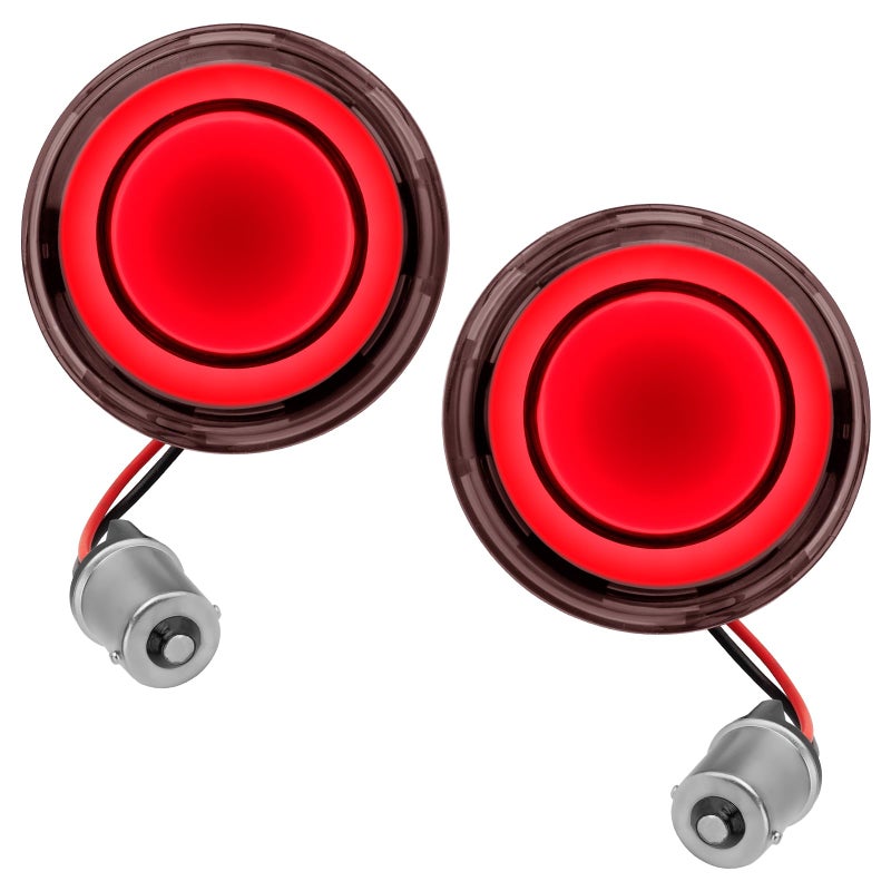VG MOTO Motorcycle 1156 LED Turn Signal Light Front Rear 2 Inch Bullet Smoked Lens Compatible with Harley Softail Touring Dyna Fat Boy Sportster Road King Street Glide Electra Glide