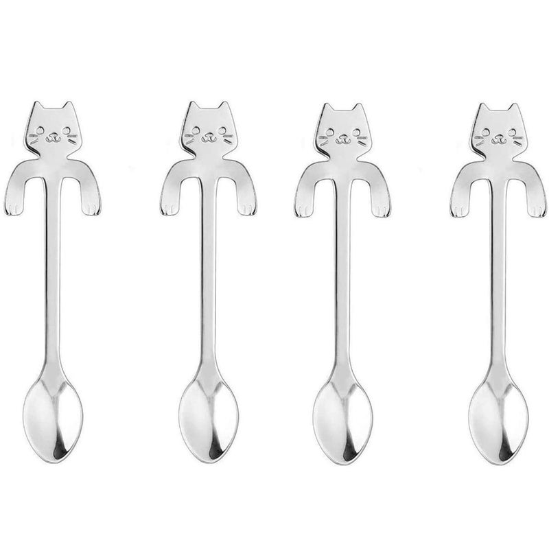 20PCS Stainless Steel Cute Mini Cat Spoon for Tea Coffee Dessert Sugar Ice Cream etc 115cm45inch
