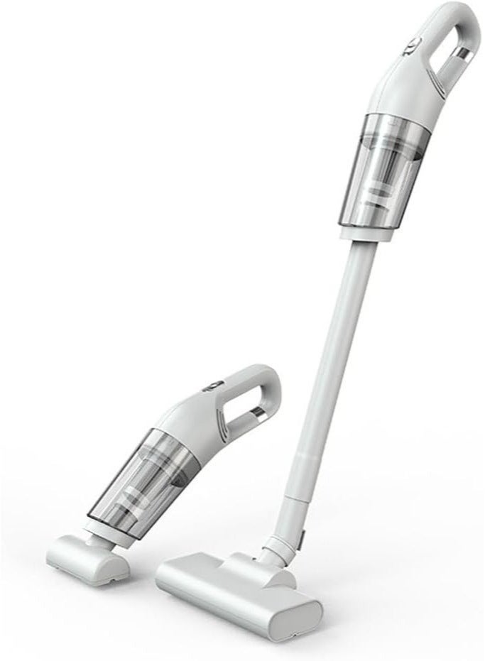 LOISTE Mini Handheld Vacuum Cleaner 2 in 1 – Cordless & Portable Wireless Vacuum Cleaner for Home, Car & Office Cleaning, Lightweight Rechargeable & Multifunction Dust Cleaner | Easy to Carry & Lightweight | Washable Filter | White Colour - Image 1